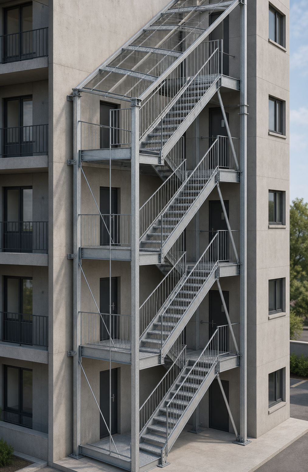 Steel Fire Escape Stair